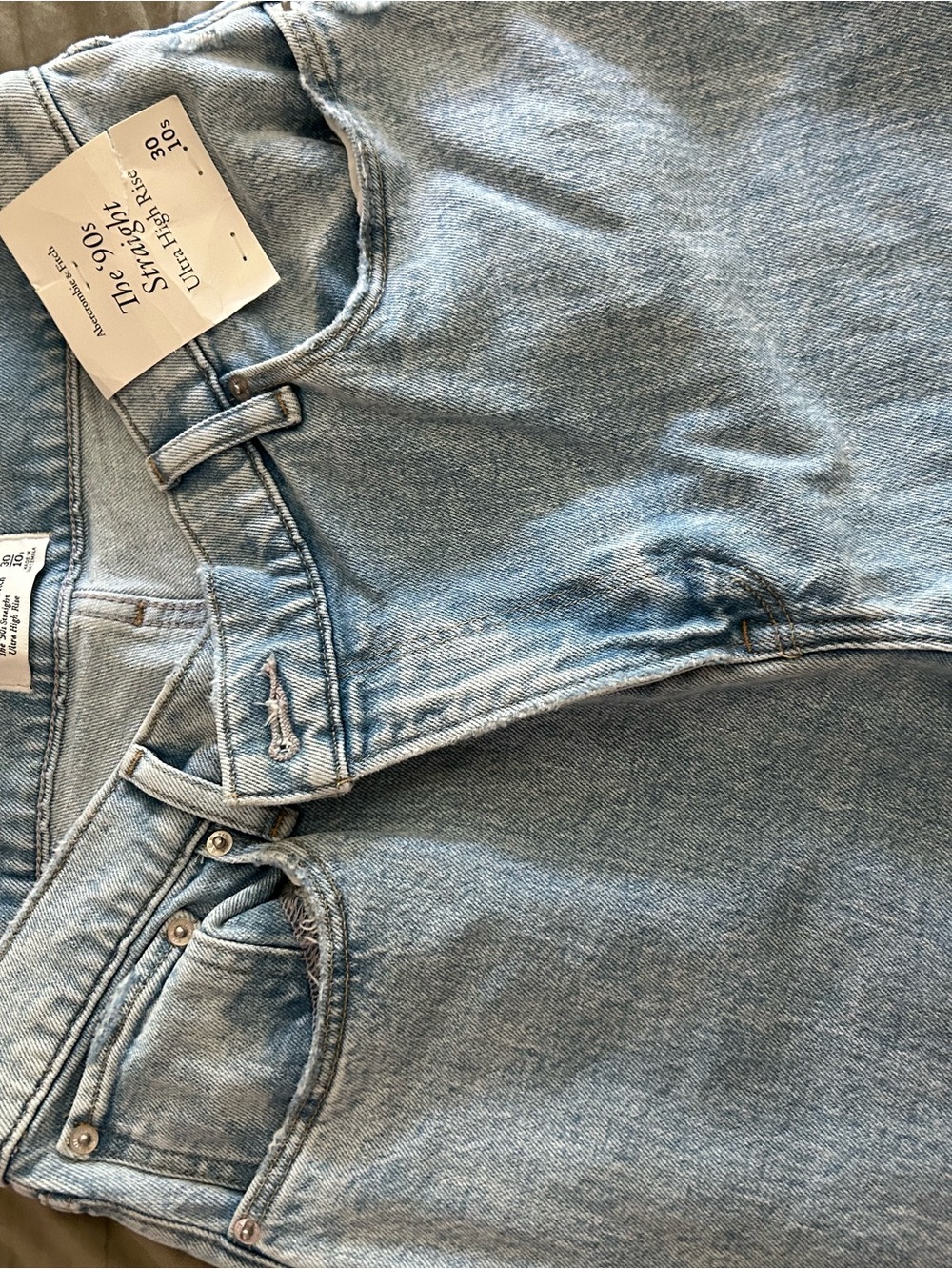 Abercrombie & Fitch Light Blue 90s Straight Ultra High Rise Jeans